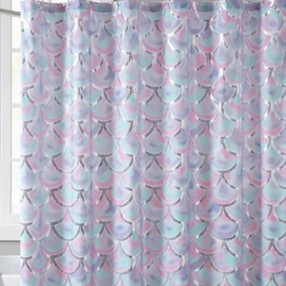 MI ZONE PEARL METALLIC PRINTED SHOWER CURTAIN 72X72"